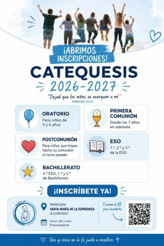 Cartel inscripciones catequesis 2026